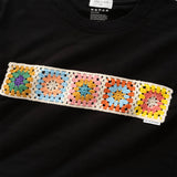 (ZT1263) Crochet Panel Tee