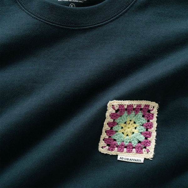 (ZT1264) Crochet Patch Tee