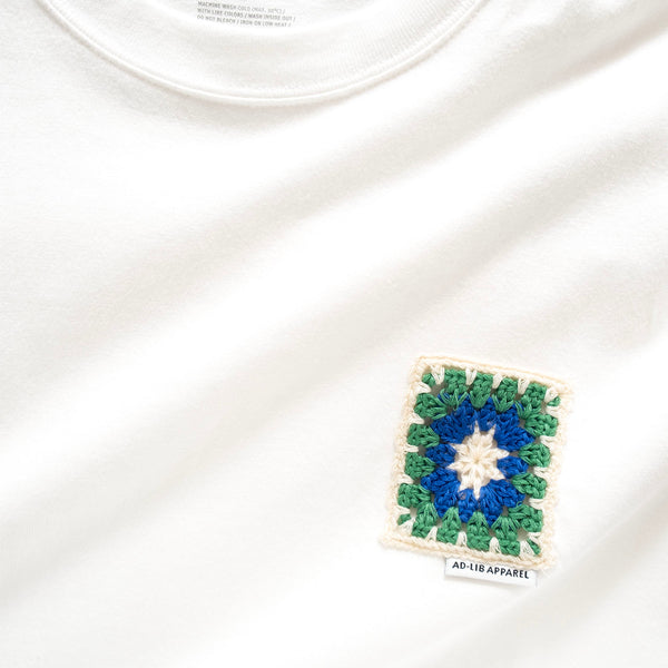 (ZT1264) Crochet Patch Tee