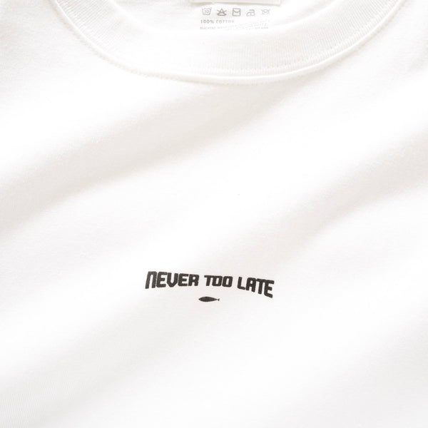 (ZT1269) Never Too Late Embroidery Graphic Tee