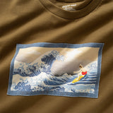 (ZT1270) Surfing in Ukiyoe Embroidery Tee