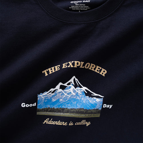 (ZT1271) The Explorer Embroidery Graphic Tee