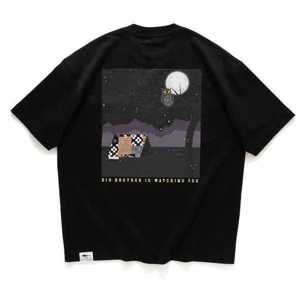 (ZT1273) Owl Graphic Pocket Tee