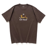 (ZT1292) Cat Palm Graphic Tee