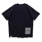 (ZT1376) Indigo Heart Shape Patchwork Tee