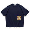 (ZT1382) Sunflower Embroidery Two Pockets Tee