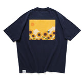 (ZT1382) Sunflower Embroidery Two Pockets Tee