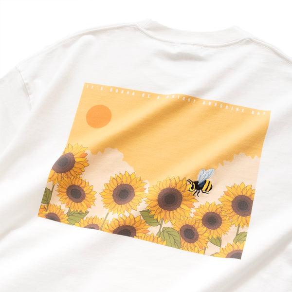 (ZT1382) Sunflower Embroidery Two Pockets Tee