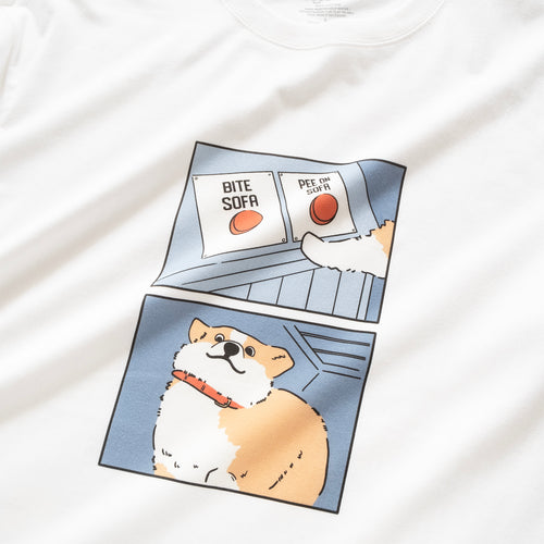 (ZT1396) Corgi Meme Graphic Tee