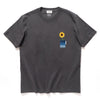 (ZT1398) Sunflower Embroidery Denim Patchwork Tee