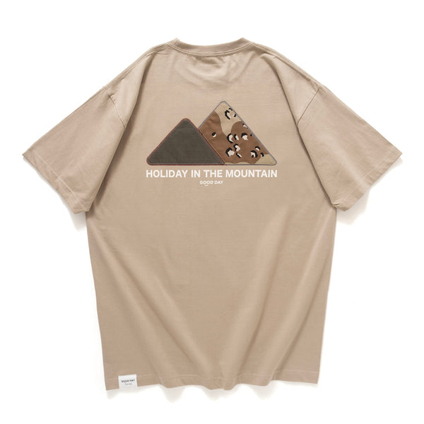 (ZT1400) Mountain Patchwork Embroidery Tee