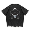 (ZT1402) Sumo Wrestler Graphic Patchwork Tee