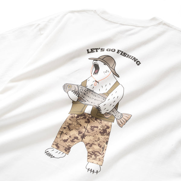 (ZT1404) Let's Go Fishing Graphic Embroidery Tee