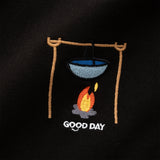 (ZT1411) Camp Fire Embroidery Graphic Tee