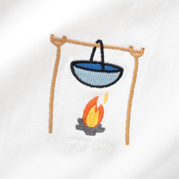 (ZT1411) Camp Fire Embroidery Graphic Tee