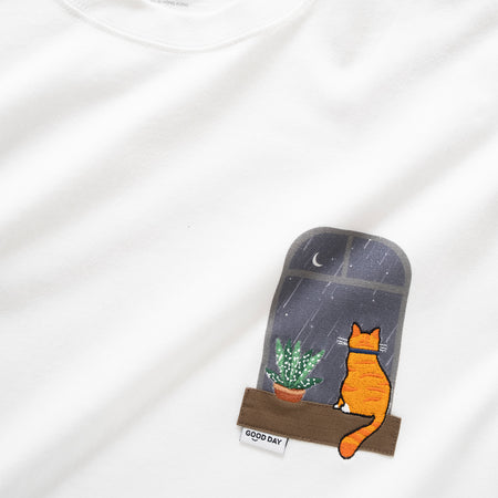 (ZT1434) Cat Stick Graphic Tee