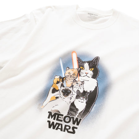 (ZT1408) MEOW WARS Graphic Cropped Tee