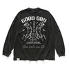 (ZT1574) Wasted Cat Graphic Long Sleeve Tee