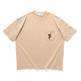 (ZT1682) Panther Embroidery Pocket Tee