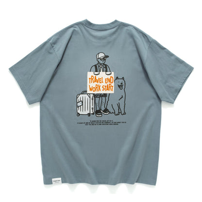 (ZT1709) Travel End Work Start Graphic Tee
