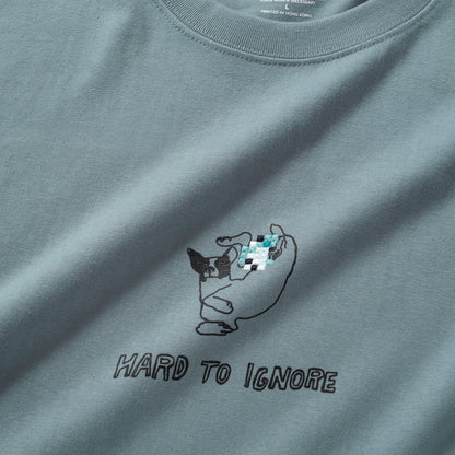 (ZT1725) Hard To Ignore Embroidery Graphic Tee