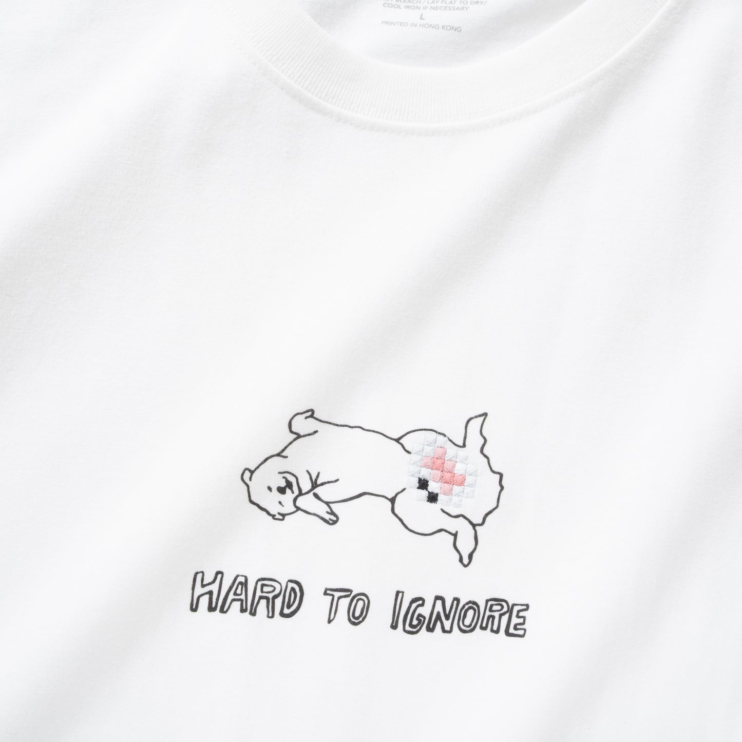 (ZT1725) Hard To Ignore Embroidery Graphic Tee
