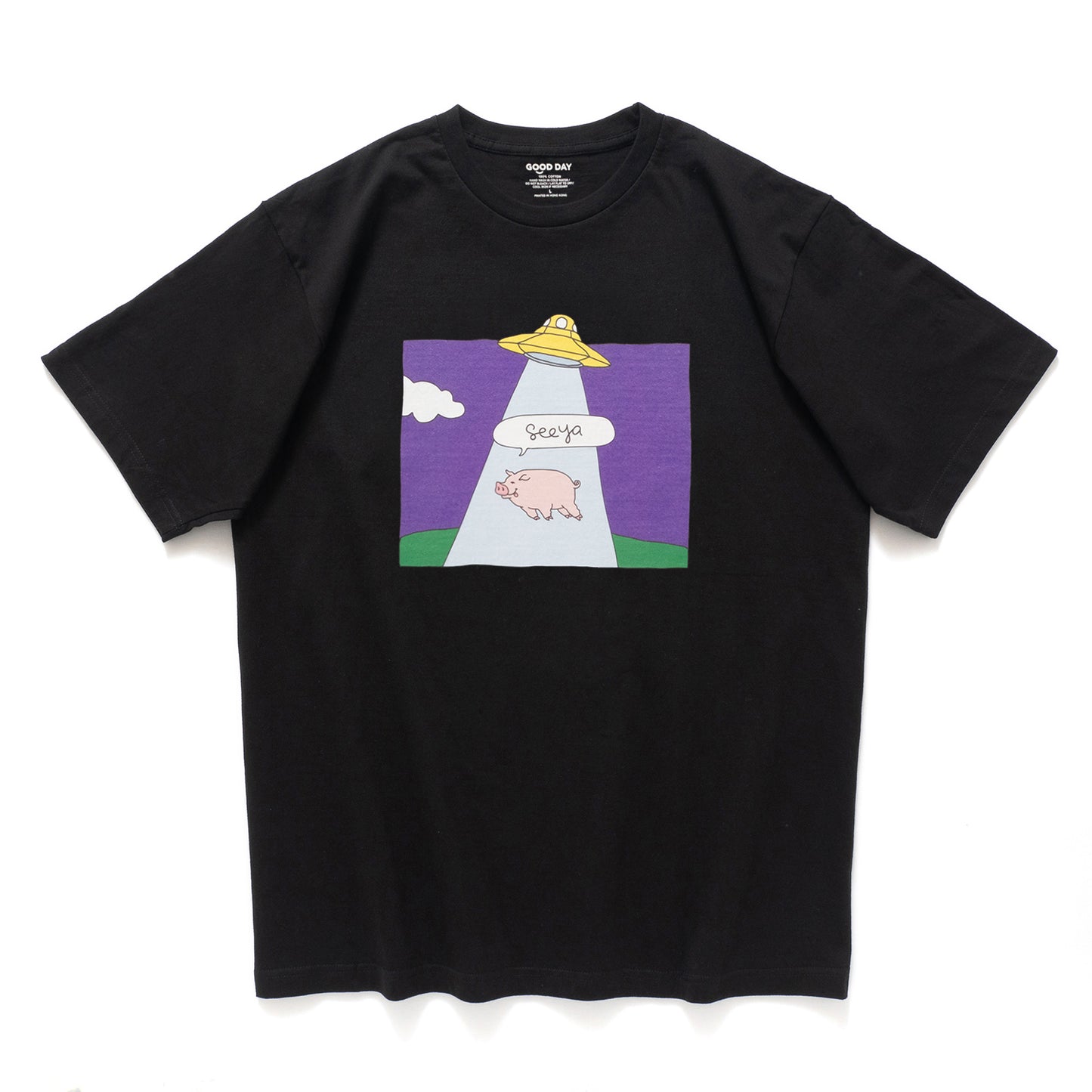 (ZT1917) UFO Animals Graphic Tee