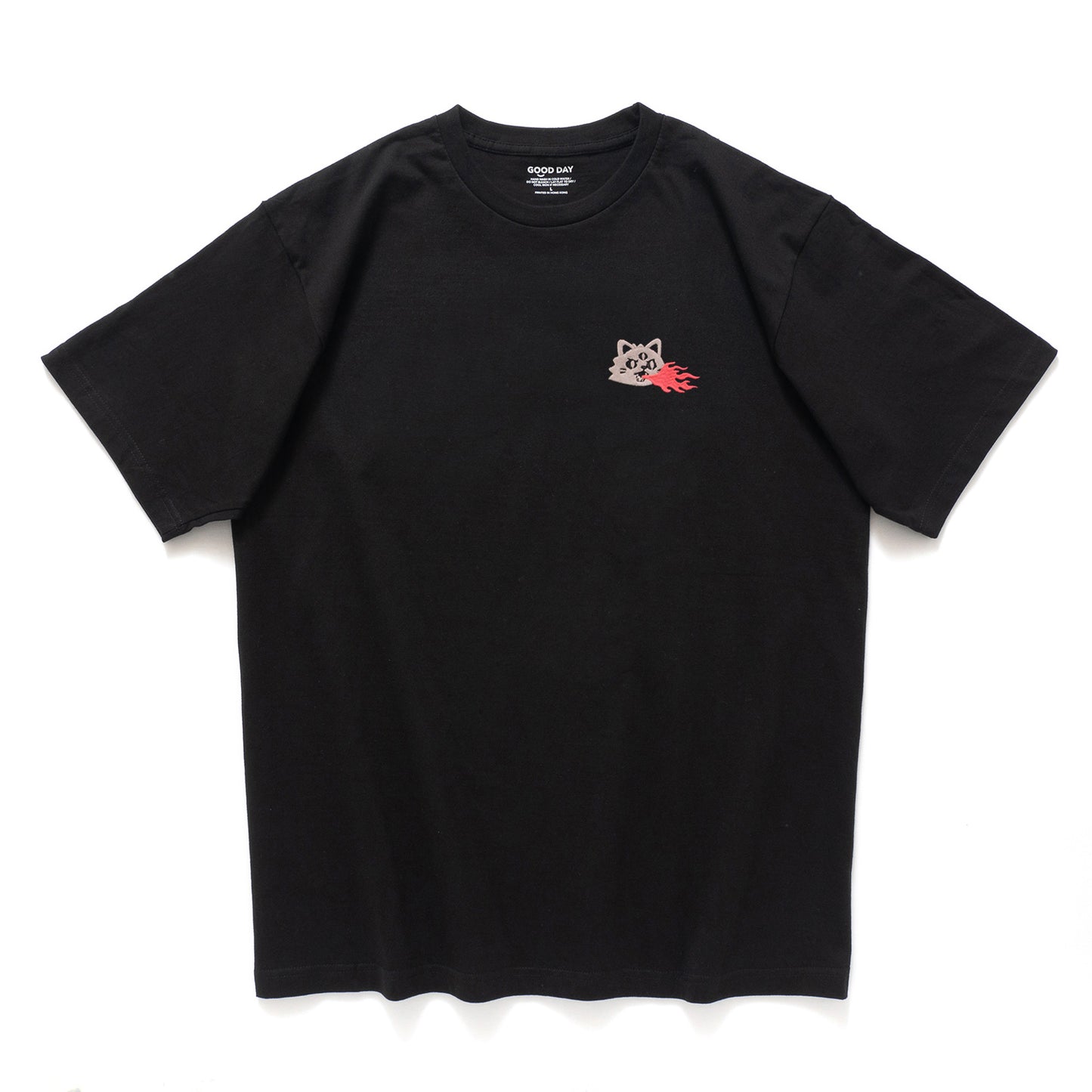 (ZT1857) Catzilla Embroidery Graphic Tee