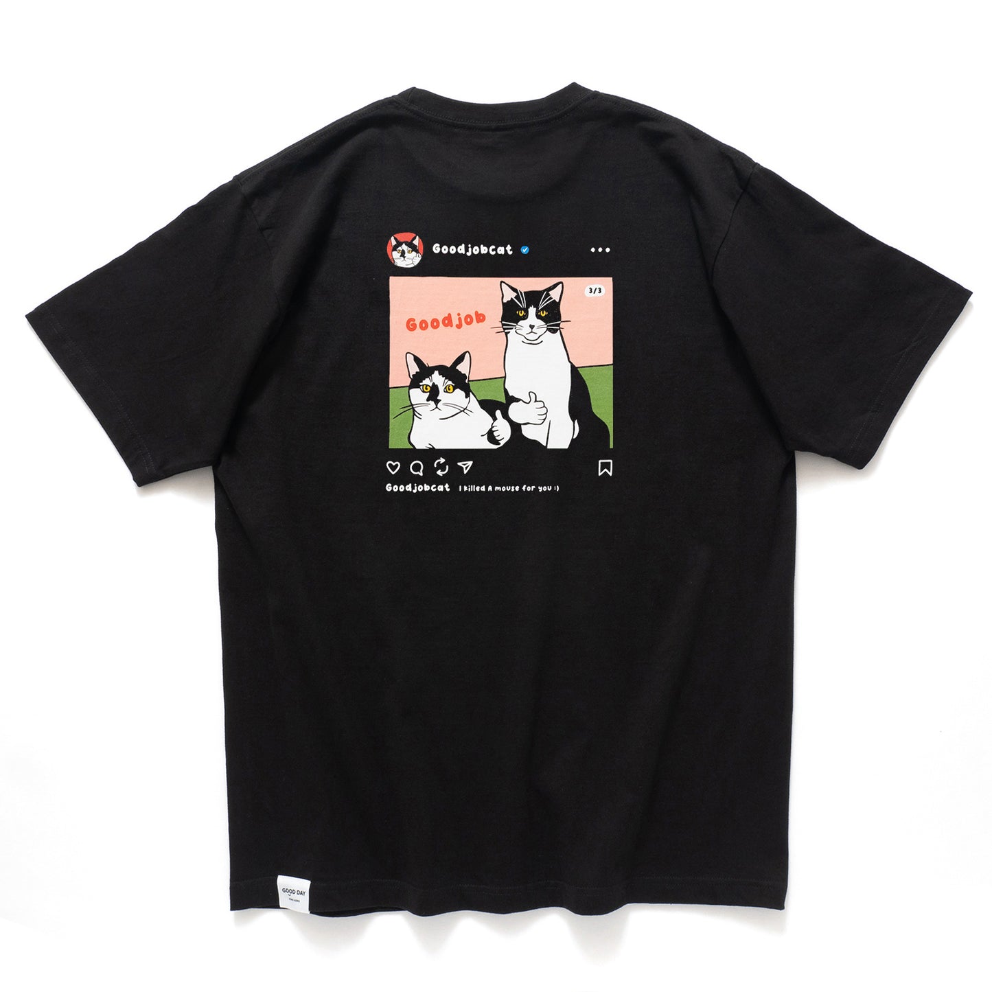 (ZT1867) Good Job Cat IG 圖案 Tee