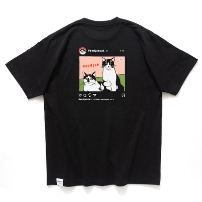 (ZT1867) Good Job Cat IG 圖案 Tee
