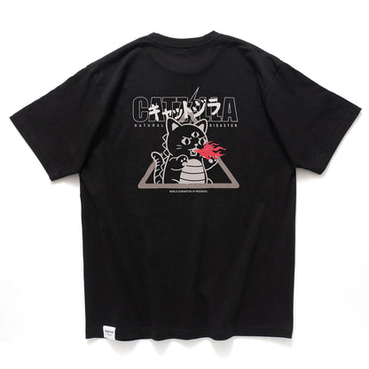 (ZT1857) Catzilla Embroidery Graphic Tee