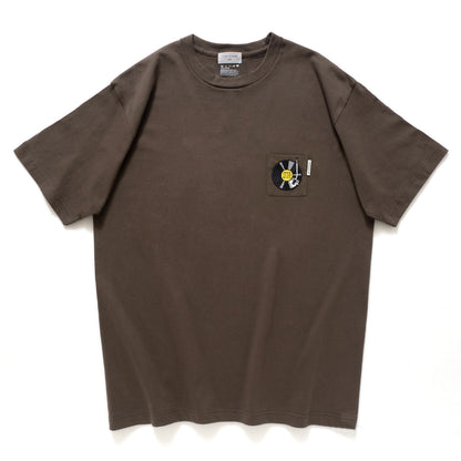 (ZT1810) 黑膠唱片繡花 Tee