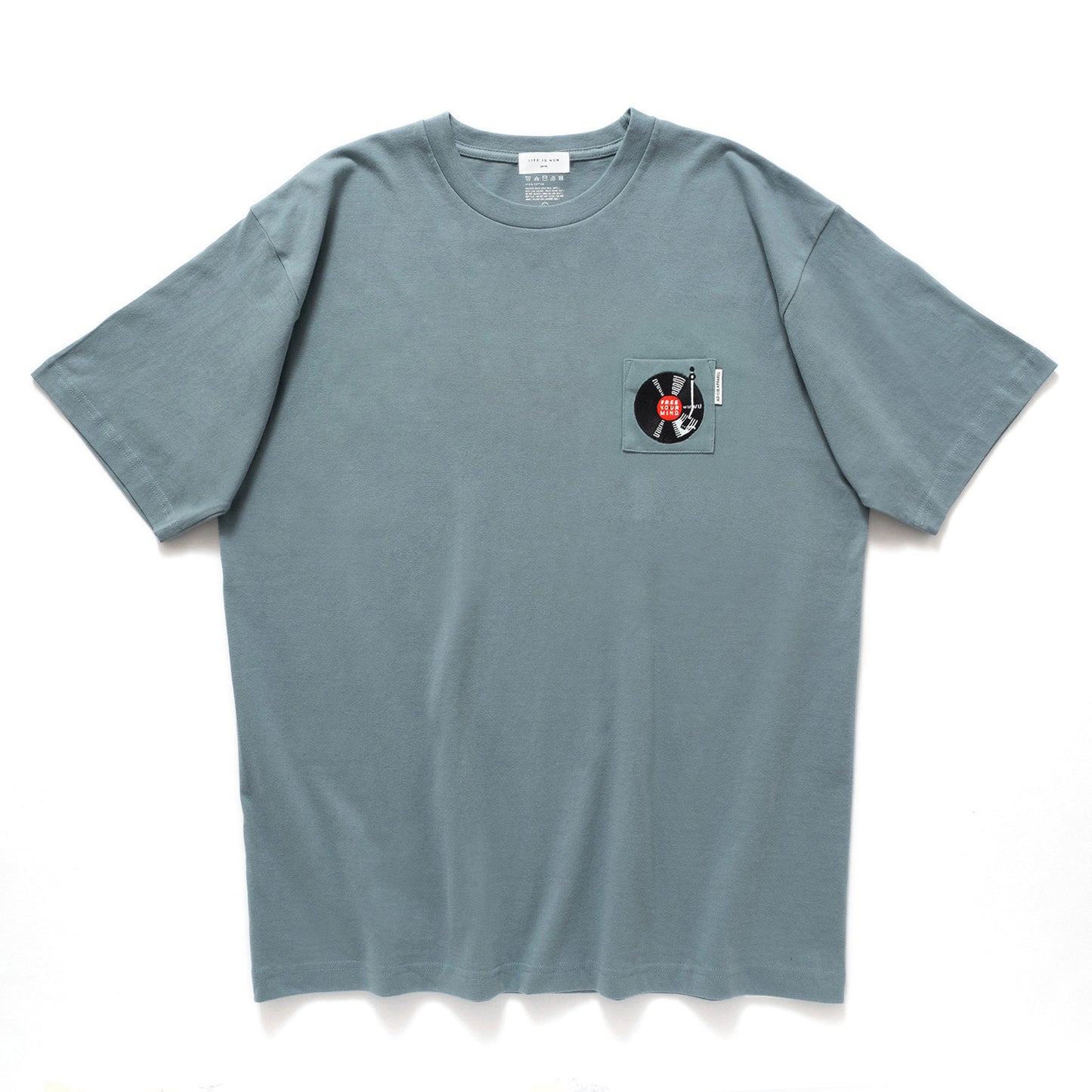(ZT1810) 黑膠唱片繡花 Tee