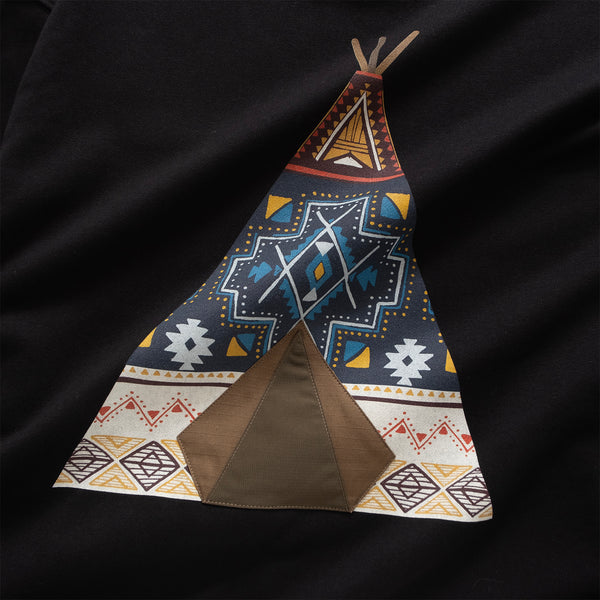 (ZW428) Native American Tent Graphic Pocket Sweater