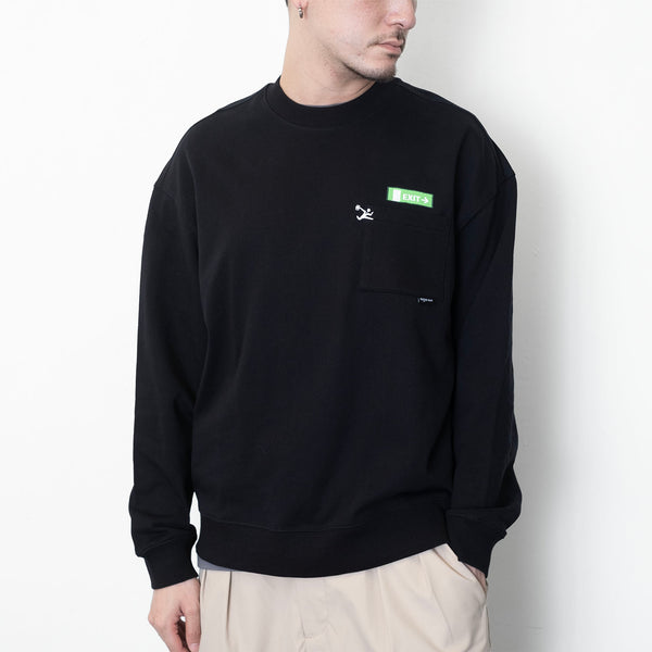 (ZW434) Exit Sign Embroidery Sweater
