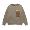 (ZW435) Landscape Embroidery Pocket Sweater