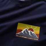 (ZW435) Landscape Embroidery Pocket Sweater