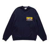 (ZW435) Landscape Embroidery Pocket Sweater
