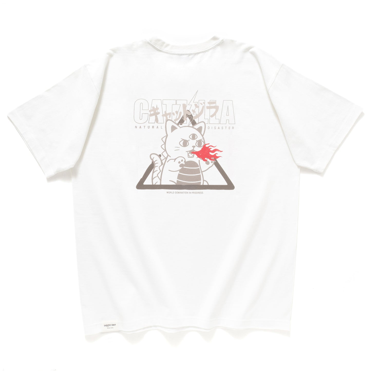 (ZT1857) Catzilla Embroidery Graphic Tee