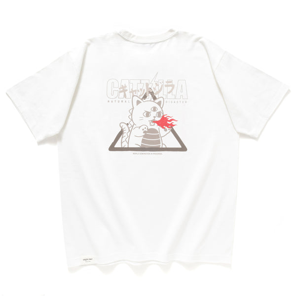(ZT1857) Catzilla Embroidery Graphic Tee