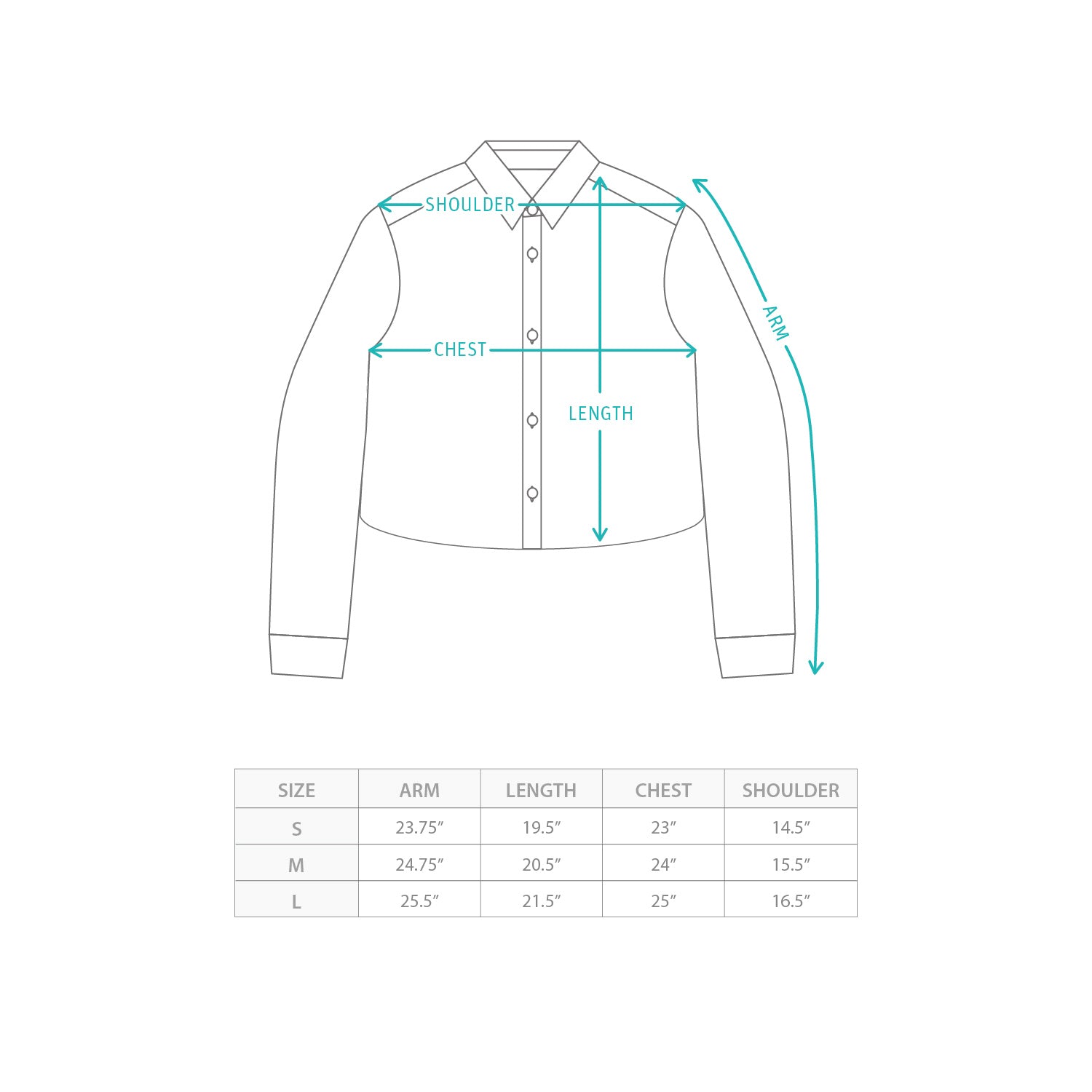 (BL009) 女裝短版恤衫 Size Chart