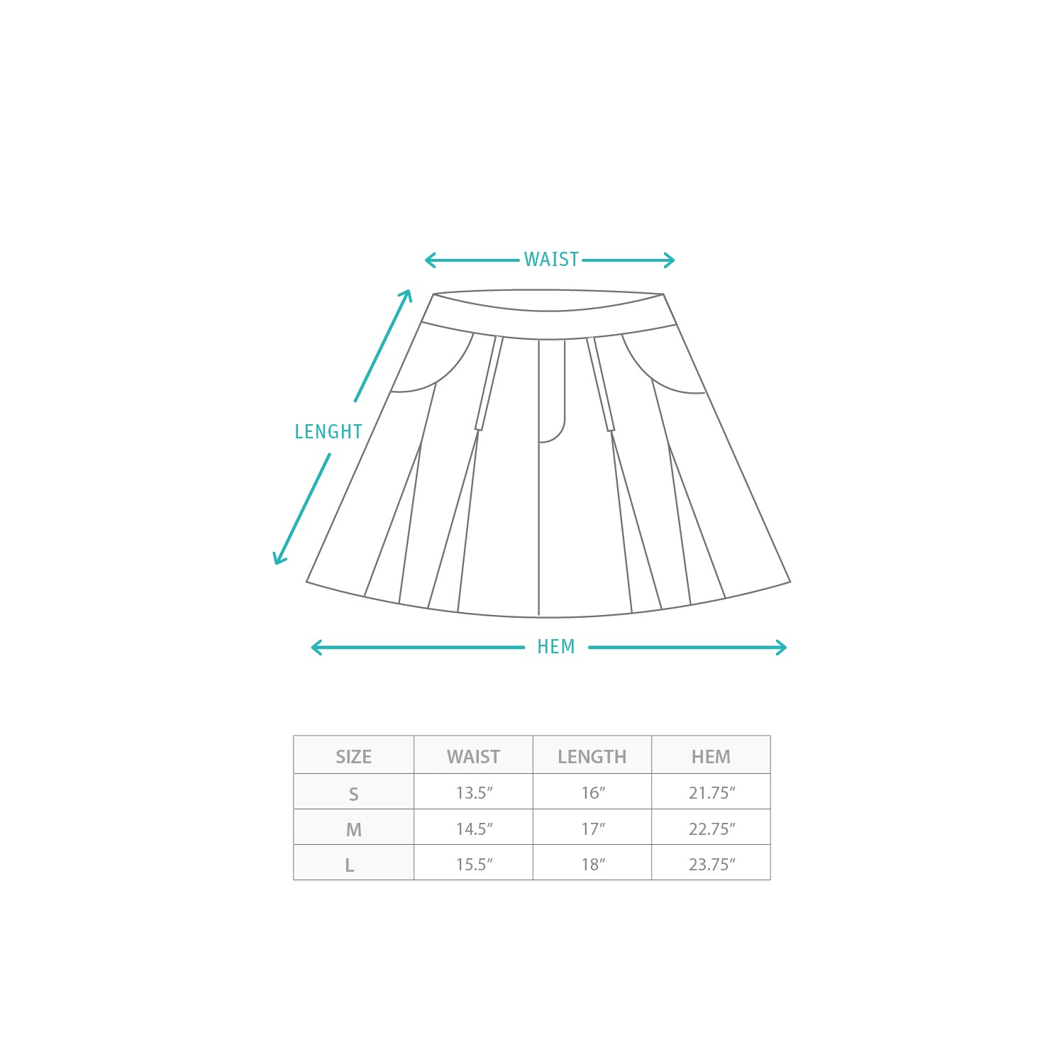 (DS024) Easy Mini Skirt Size Chart