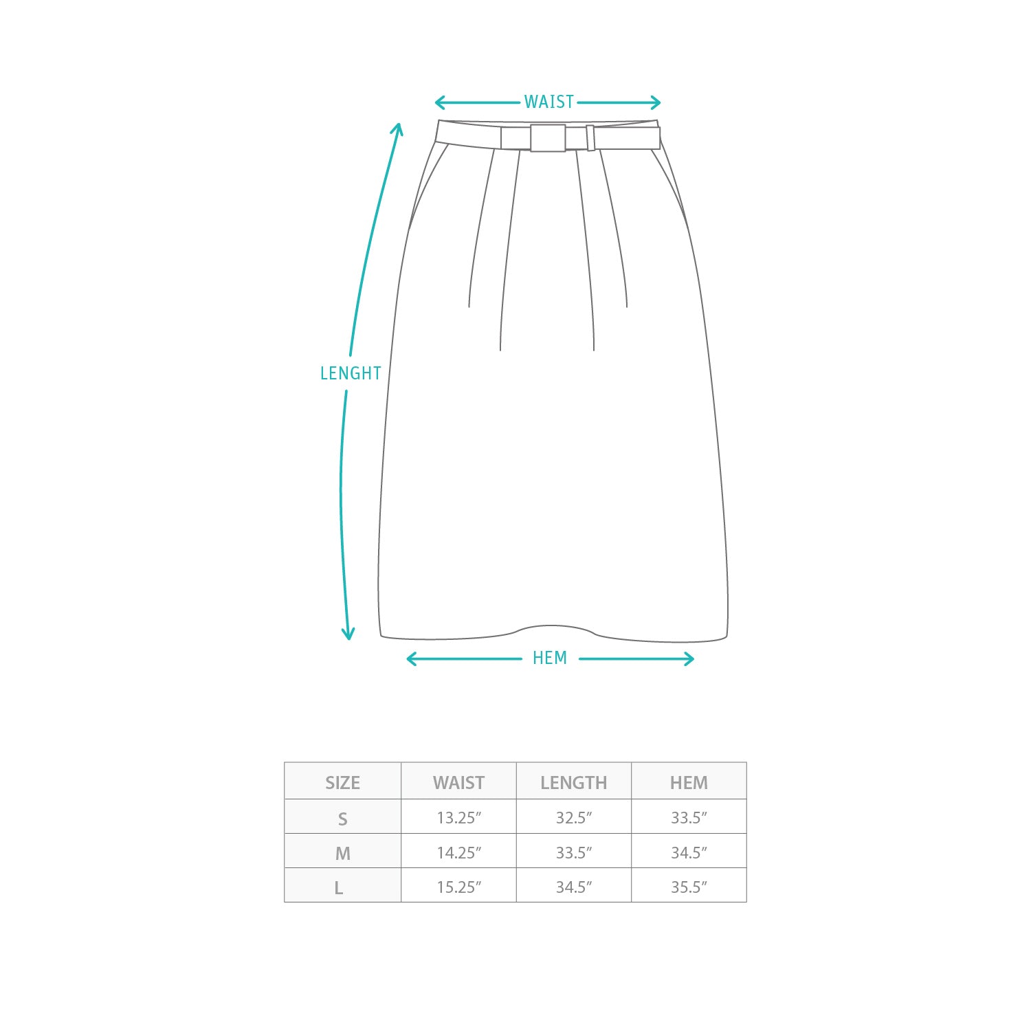(DS029) 拼色長裙 Size Chart