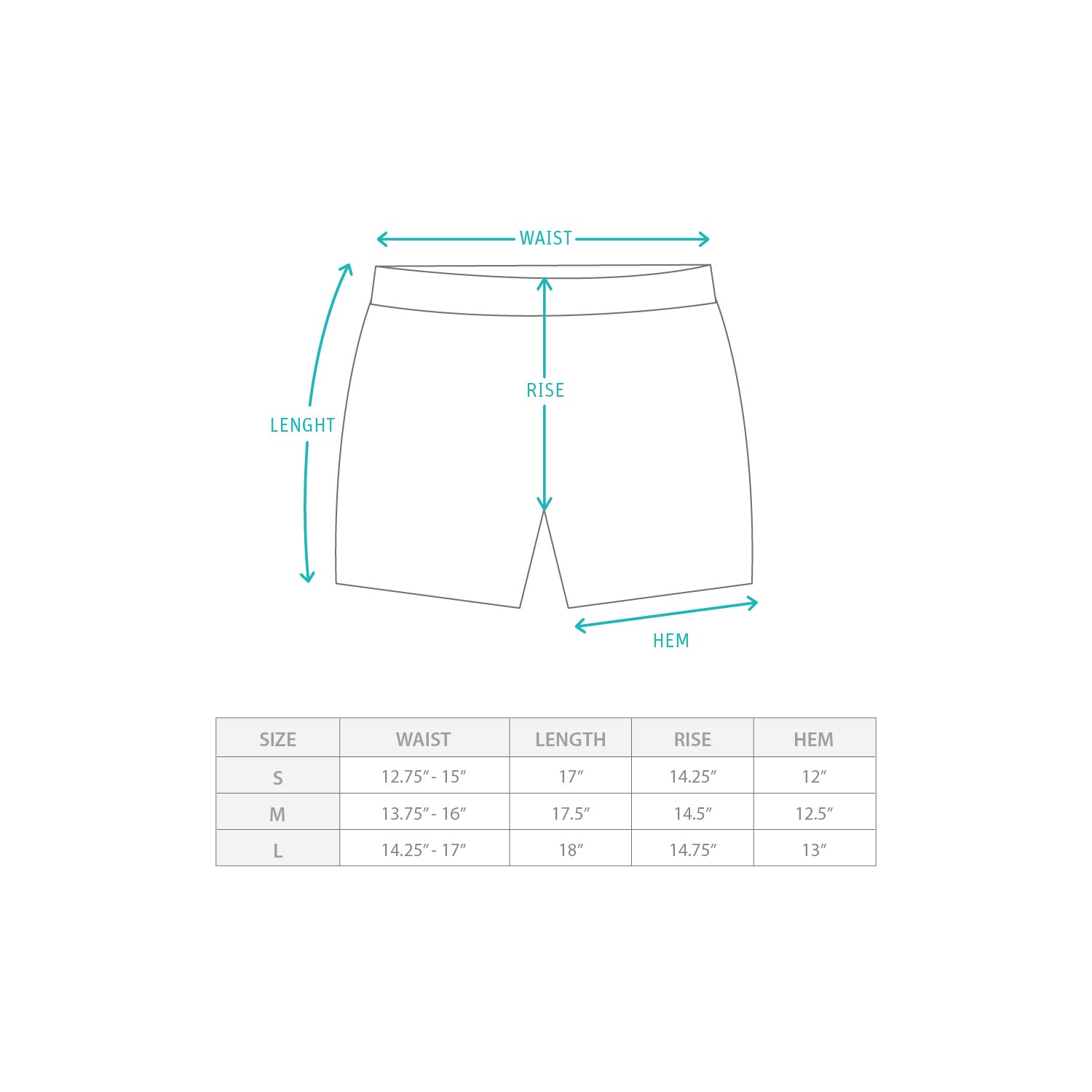 (DS033) Tech Skorts Size Chart