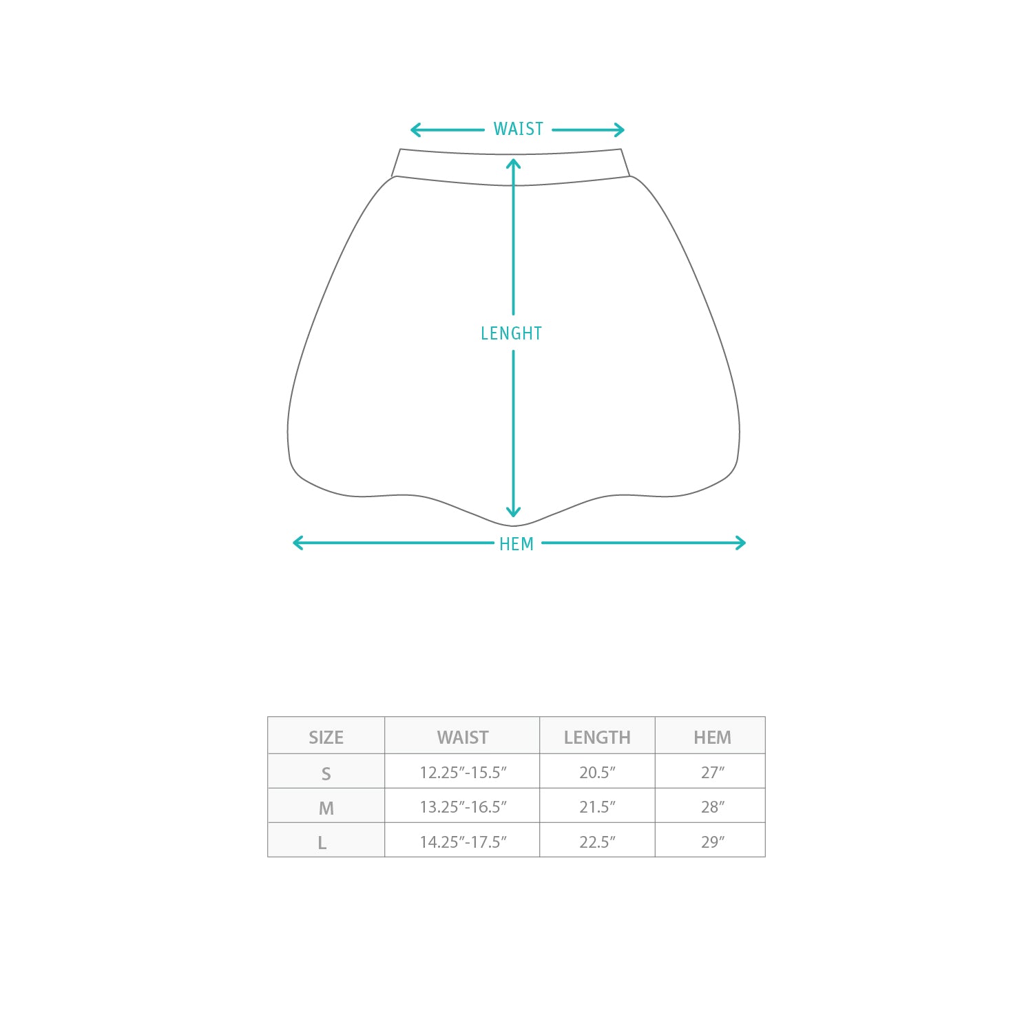 (DS037) Balloon Skirt Size Chart