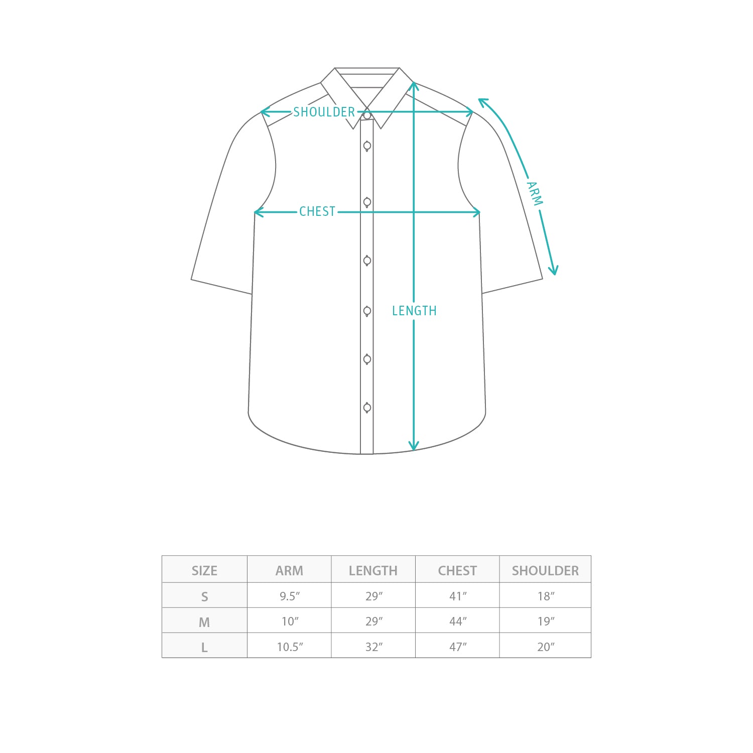 (EX477) 聯乘夏威夷短袖恤衫 Size Chart