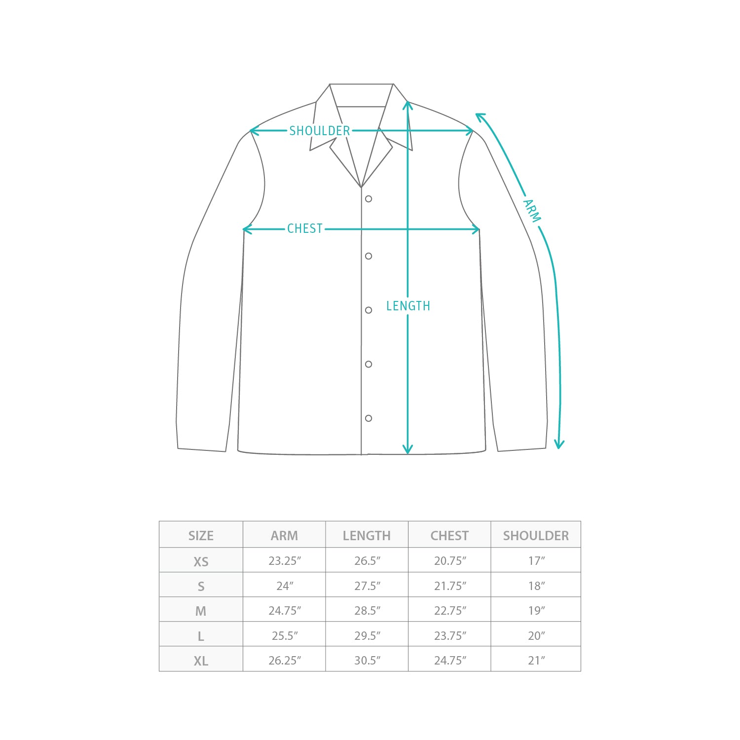 (JK398) 拼布工裝外套 Size Chart