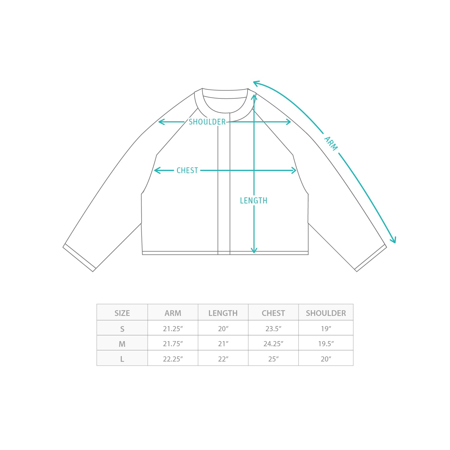 (JK415) 女裝短版散口拼布外套 Size Chart