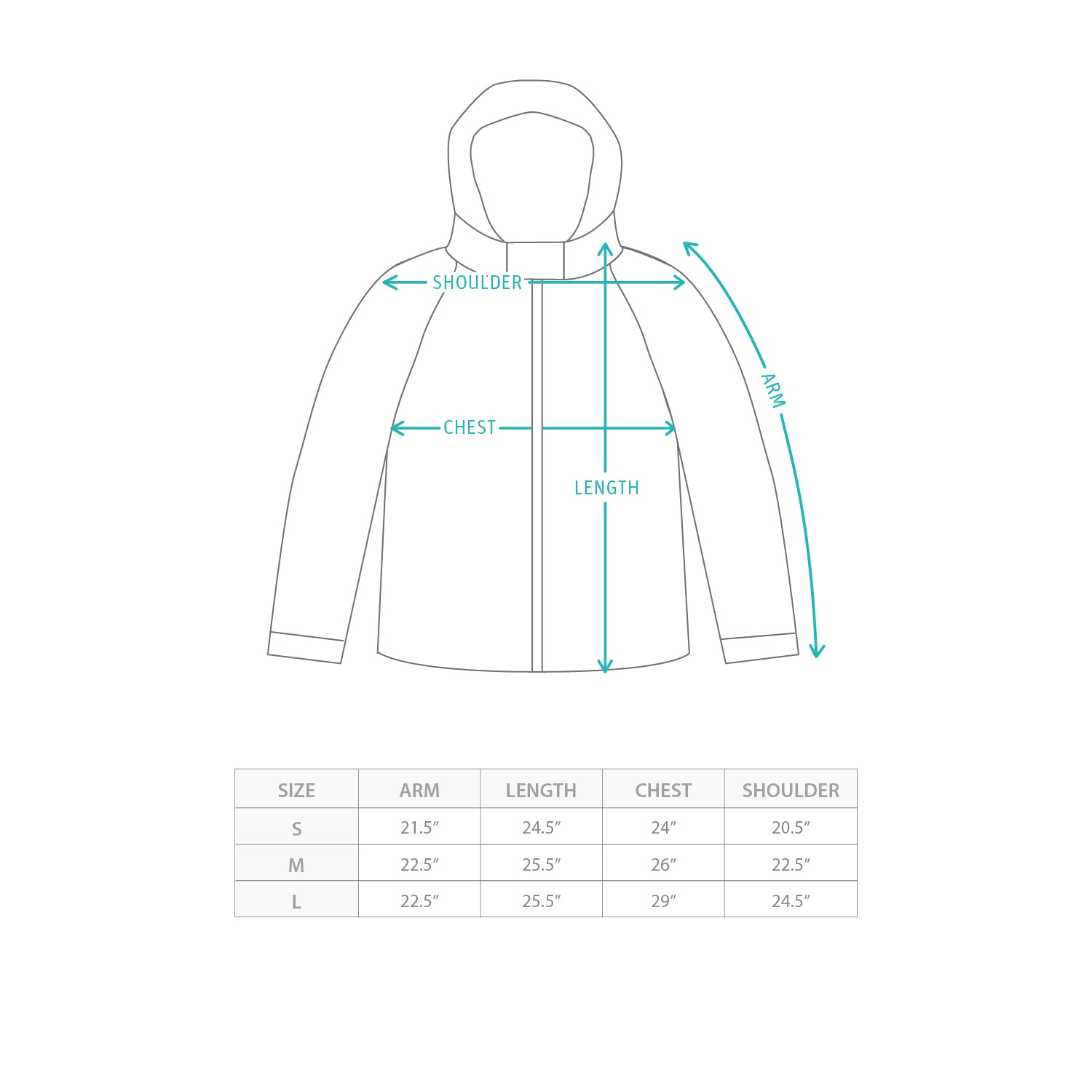 (JK418) Field Jacket Size Chart