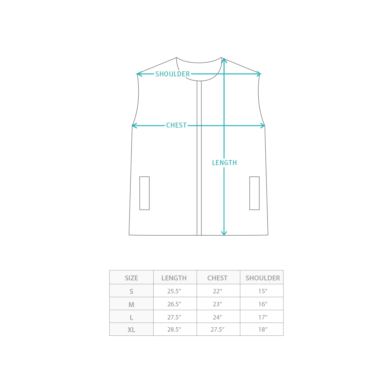 (JK421) 3M Reversible Vest Size Chart